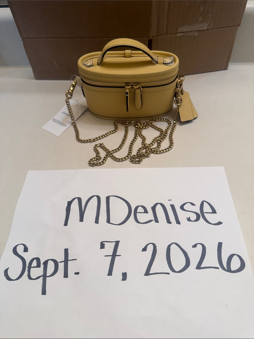Coach Vanilla Trail Crossbody Chain Bag